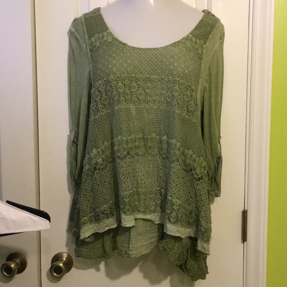 Boho layered lace shirt